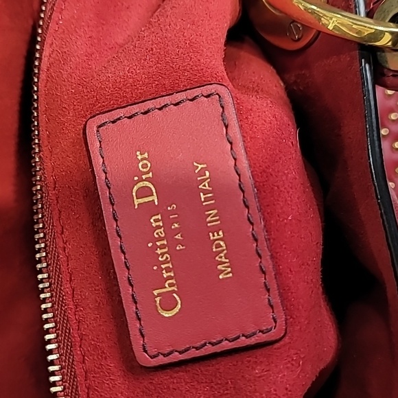 CHRISTIAN DIOR Lady Medium Studs Handbag Shoulder Bag Leather - Picture 15 of 16